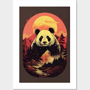 Sunset Panda Posters and Art